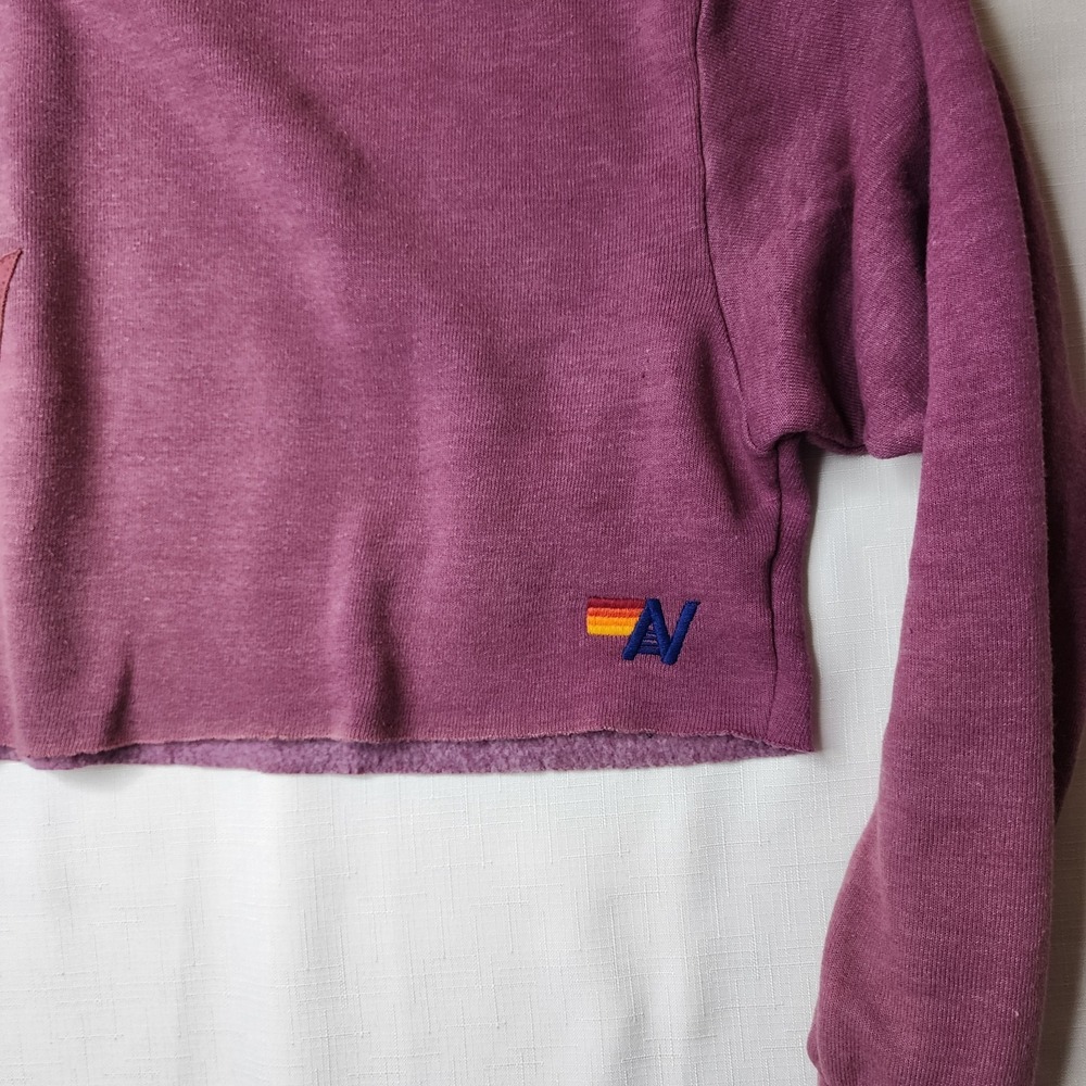 Aviator Nation Set Essential Cropped Sweatshirt W Pants in Faded Purple Size XS - Picture 3 of 16